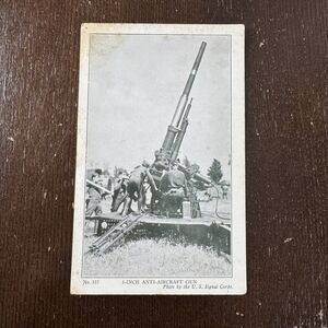 US Signal Corps 3 Inch Anti Aircraft Gun Postcard #337 Defend Your Country Army